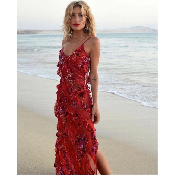 NWT Rat & Boa Maribou Ruffled Floral
Maxi Dress - Picture 2 of 10